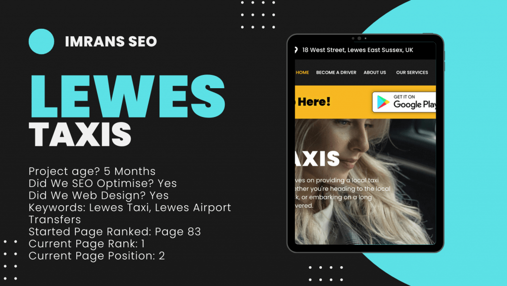 Lewes Taxis UK Web Design and SEO